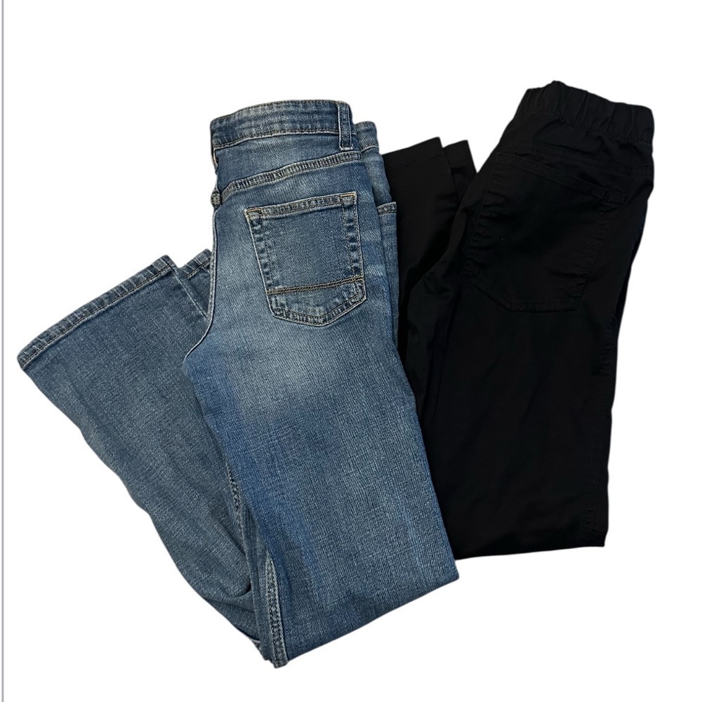 Cat & Jack Boys 14 Straight Jeans Stretch & Boys 14 Straight Black Pants- BUNDLE - Picture 2 of 11